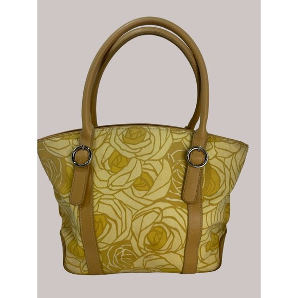 Fossil Vintage Yellow Textile Rose Purse with Fossil Key - Picture 3 of 8